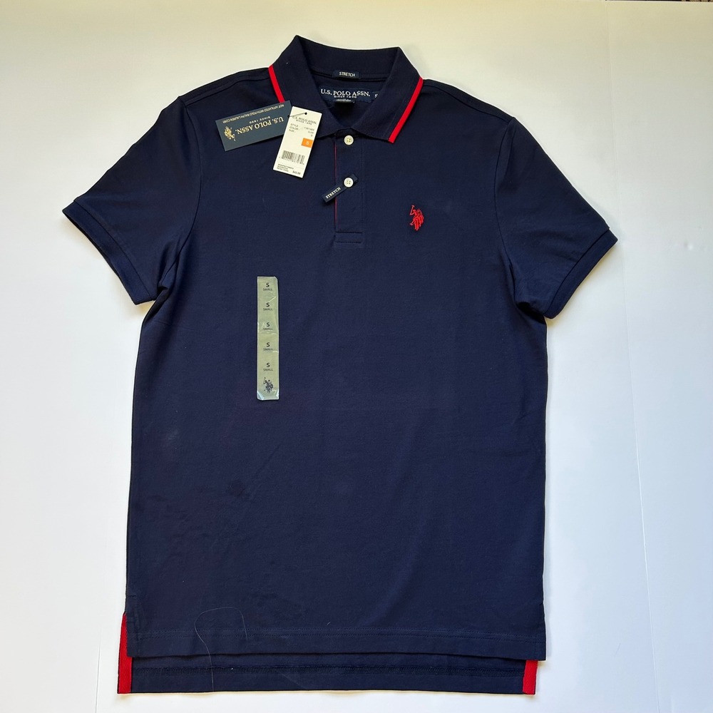 US Polo Assn Mens 3 Pack Slim Fit Stretch Pique Polo Shirts Small New NWT READ - Picture 4 of 15